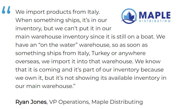 multi warehouse inventory user Maple Distributing