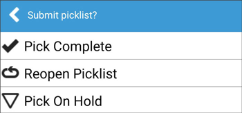 Submit Pick on Mobile