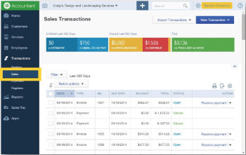 sales transactions quickbooks