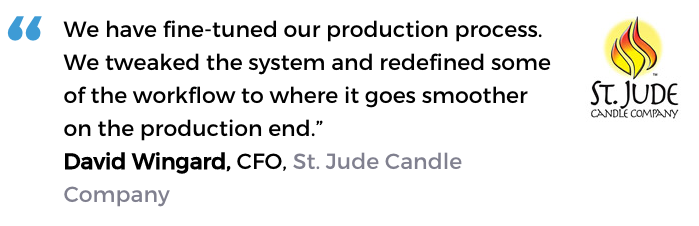 Acctivate for QuickBooks® manufacturing inventory software user, St, Jude Candle Company