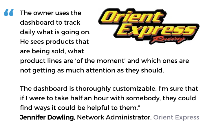 Acctivate inventory dashboard user, Orient Express