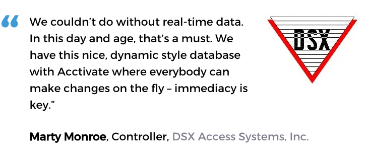 DSX Access Systems uses Acctivate's tools to understand and grow their business