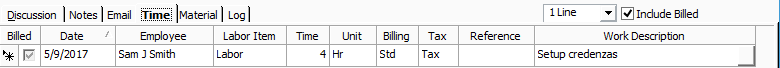 Inventory software with Service management tools: track time