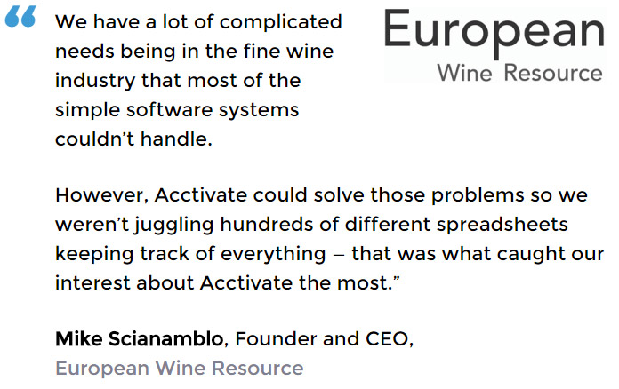 Wine distribution software user - European Wine Resources