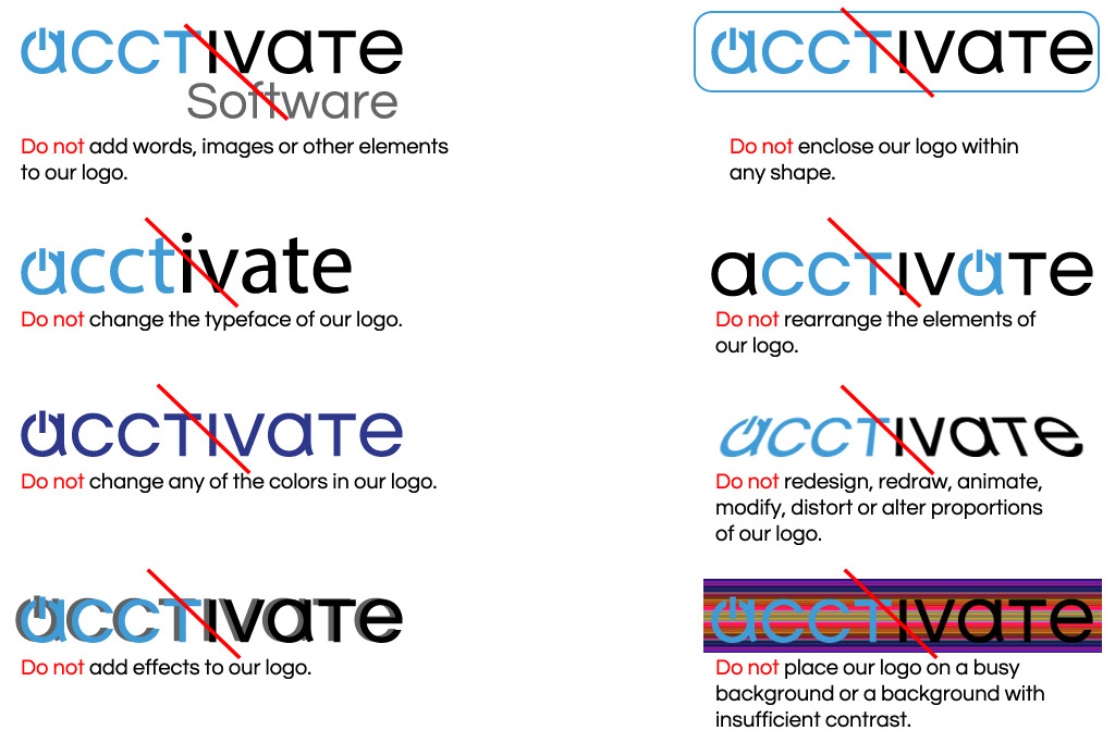 Incorrect Acctivate logo usage