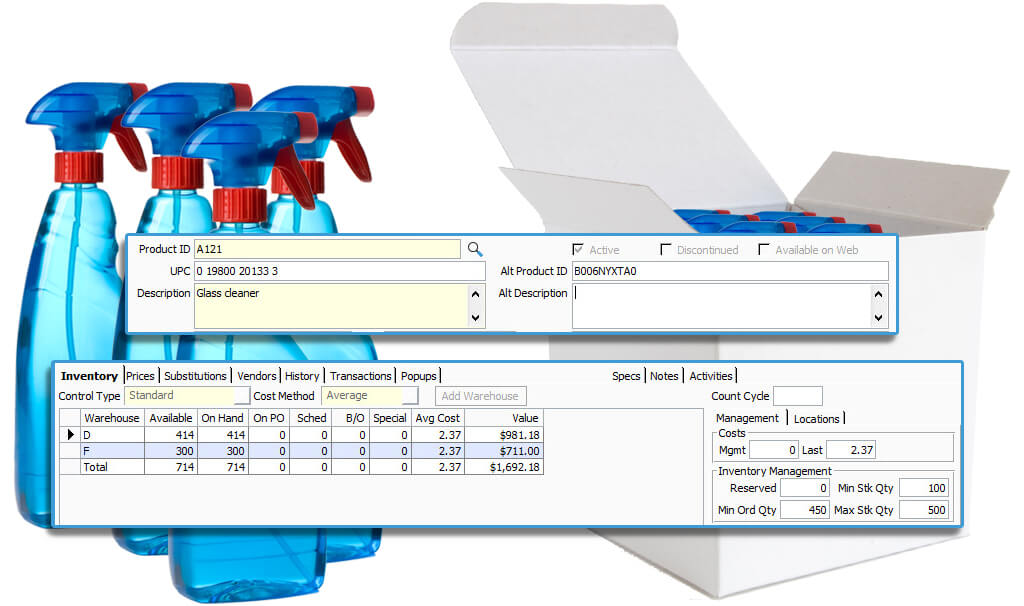 Janitorial distribution software with real time inventory visibility