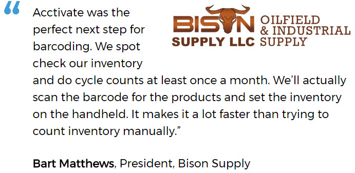 Barcoding software user, Bison Supply Barcoding software user, Bison Supply