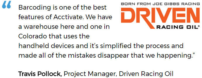 Barcoding software user, Driven Racing Oil Barcoding software user, Driven Racing Oil