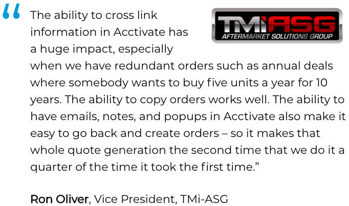 Acctivate for QuickBooks Procurement management system user: TMi-ASG