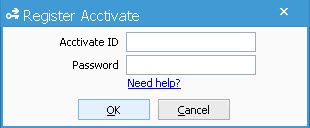 Register Acctivate window