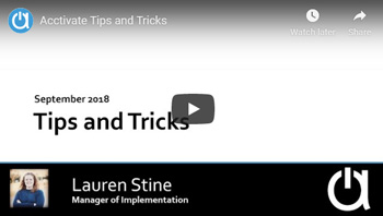 Acctivate Webinar: Tips & Tricks