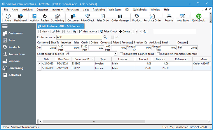 Customer Invoices