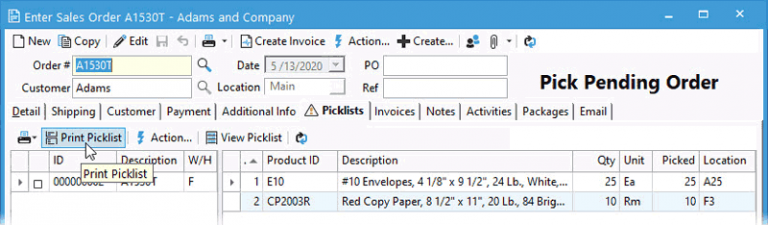 Pick List Process - QuickBooks Inventory Management Software | Acctivate
