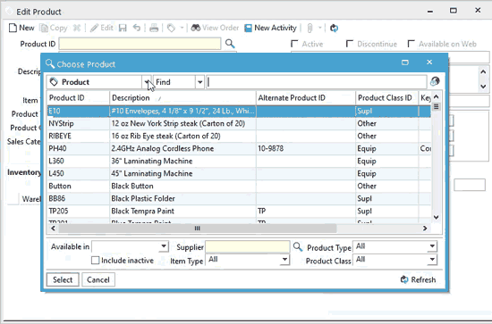 Search by Customer Product ID