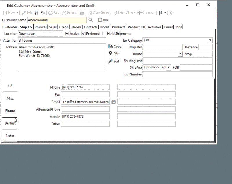 Multiple Ship To Locations - Delivery Instructions