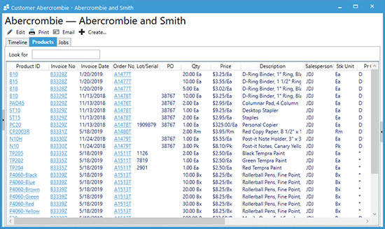 Customer List - Purchase History Insights