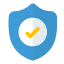 Badge with a checkmark for enhanced security within Acctivate inventory software with QuickBooks Online integration