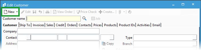 Create new customer from Edit Customer Window