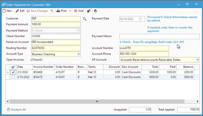eCheck processing with QuickBooks Payments
