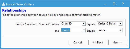 Relationship between files for multiple source files in import