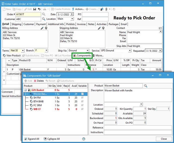 Kit Components on Sales Order