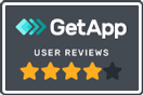 Badge showing high star rating based on GetApp reviews, including those from chemical distribution system users