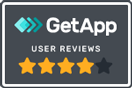 Badge showing high star rating based on GetApp reviews from Acctivate for QuickBooks Online inventory  management software users