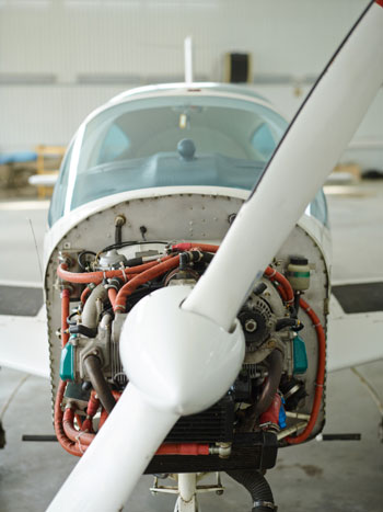 Front view of internal parts of airplane that were sourced via distributors & manufacturers using aircraft spare parts inventory management software