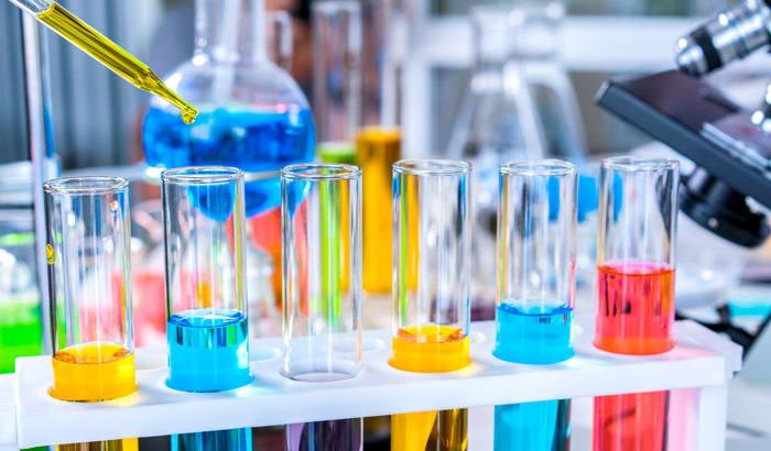 chemical testing in a laboratory is tracked by ERP for chemical distribution