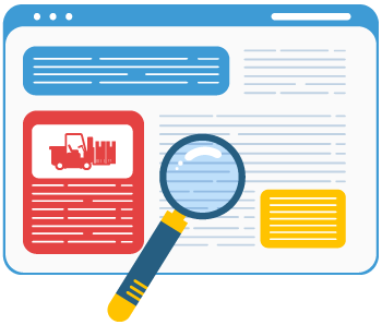 Graphic of an article and magnifying glass representing the contents of this article