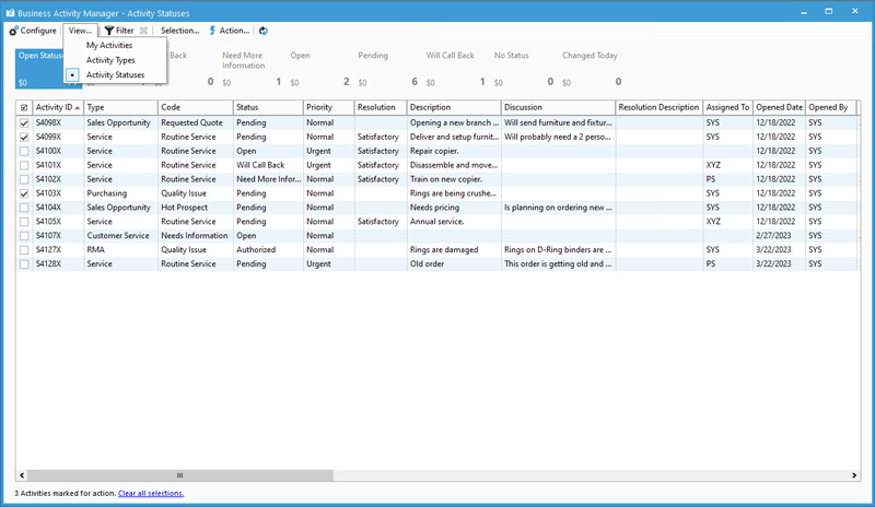 Acctivate V12.1 - Business Activity Manager