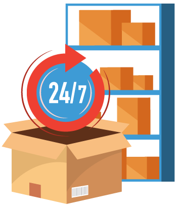 Illustration of warehouse shelf to show real-time inventory control