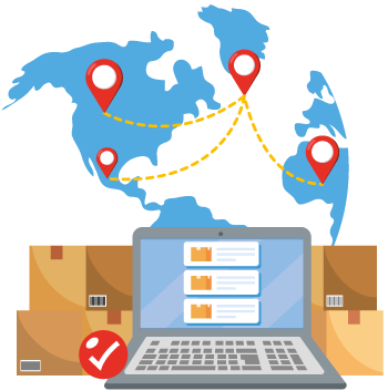 Illustration of order management software for fulfilling orders worldwide to explain what is order management software