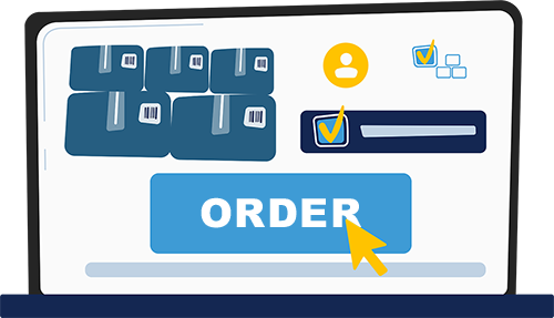 Laptop showing an order being placed with order and inventory management for QuickBooks Online with Acctivate.