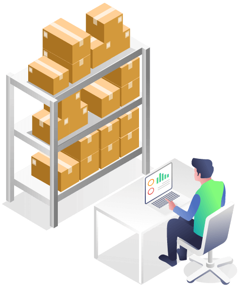 Person on inventory software showing upward trending reports in warehouse representing what is dead inventory and how to prevent it by being proactive with inventory software