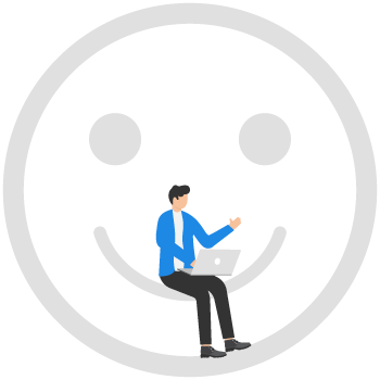 Person with laptop with happy face in background representing order cycle optimization with inventory and order management software 
