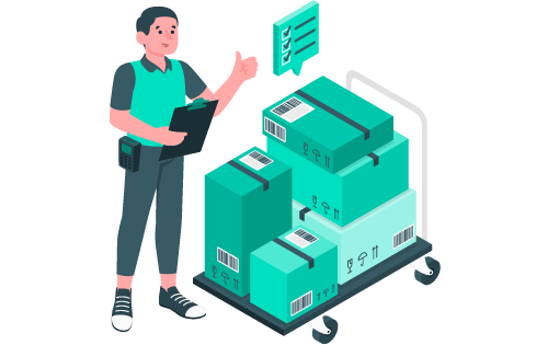 Happy person checking shipments to represent reducing fulfillment errors with inventory and order management strategies