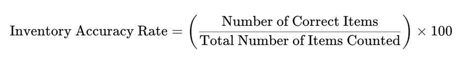 The formula to calculate inventory accuracy rate