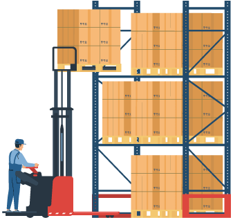 Warehouse worker operating a forklift representing the inventory metric of carrying costs