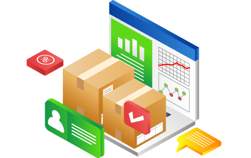 Laptop displaying order management analytics with shipments on the keyboard