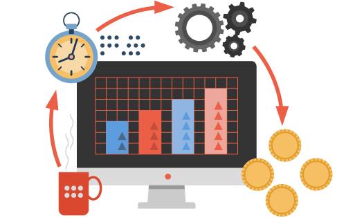 Computer screen showing a productivity concept to represent leveraging inventory software for scalability and growth