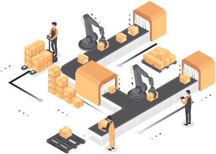 EDI automation in action to sell to big box retailers People working in warehouse to fulfill orders managed via edi automation to big box retailers