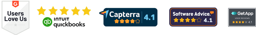 Badges awarded to Acctivate QuickBooks inventory management software based on satisfied customers via software product reviews