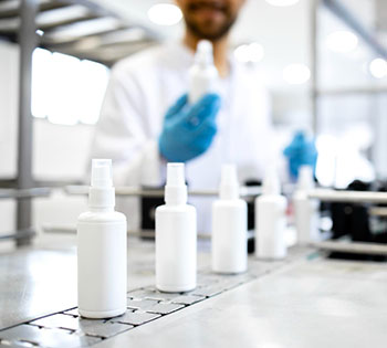 Cleaning products being manufactured