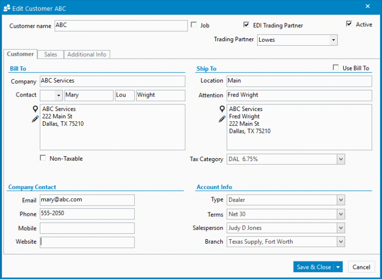 New Streamlined Edit Customer window - QuickBooks Inventory Management ...